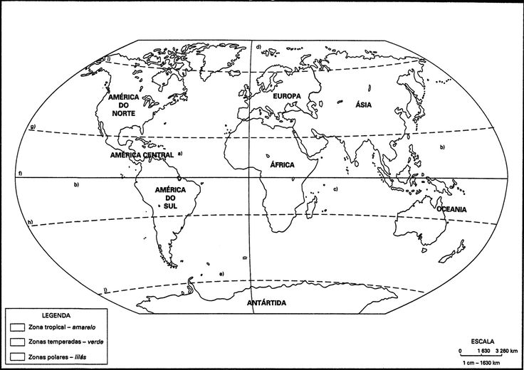 Mapa Múndi Físico – para colorir