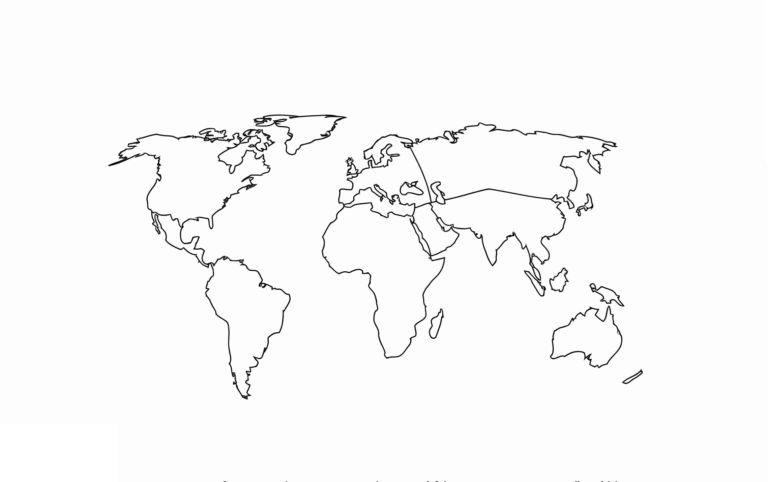 Mapa Mundi em Branco para colorir